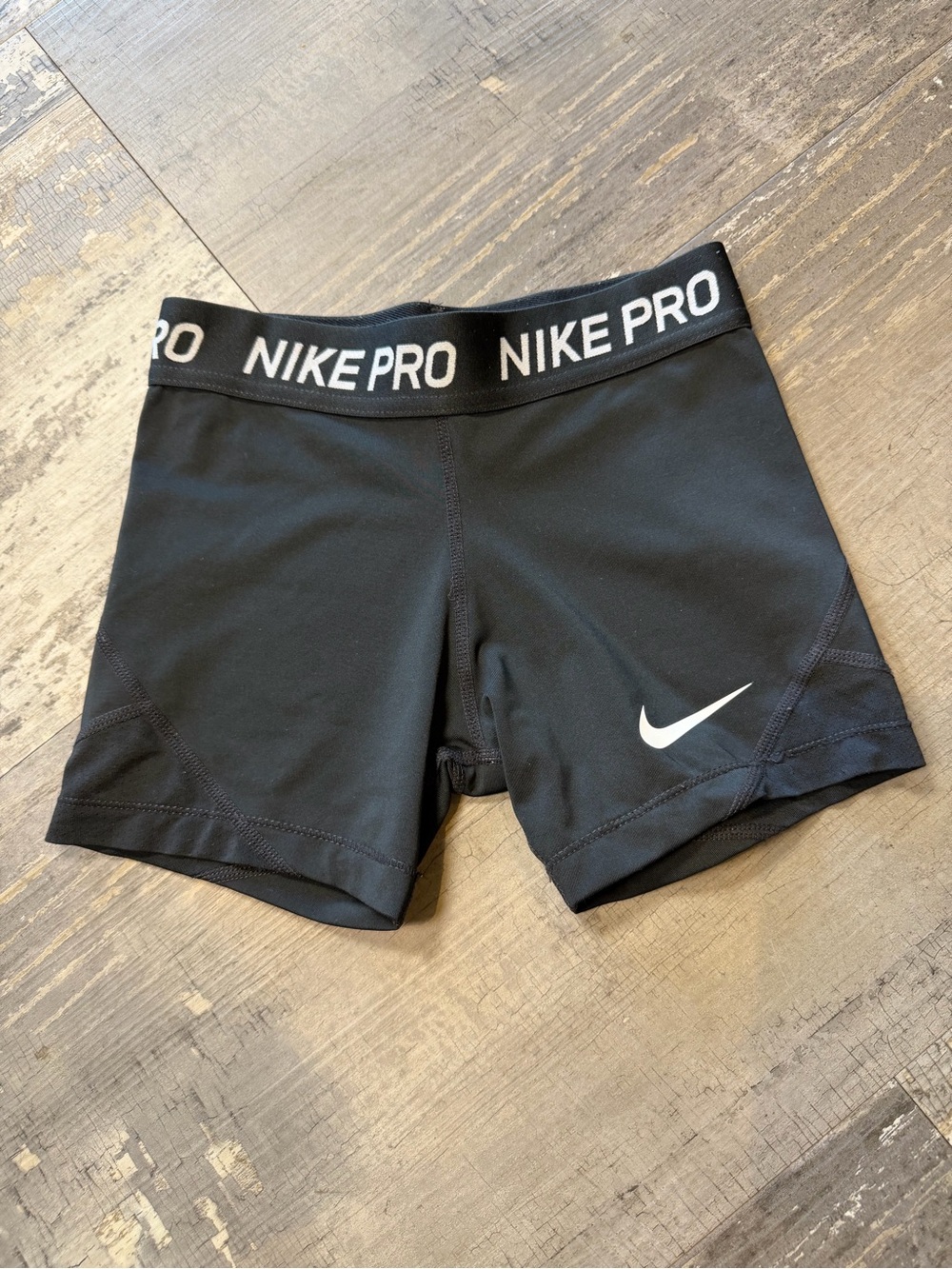 Nike Black Women's Bike/Compression Shorts with White Swoosh